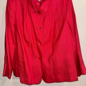 Talbots Coral Irish Linen Jacket. Size 18w.